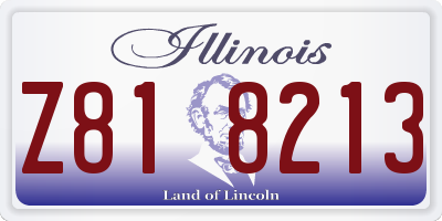 IL license plate Z818213