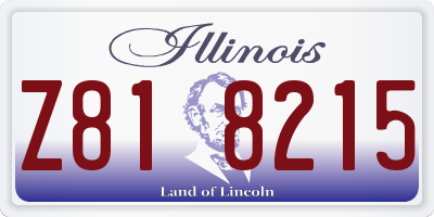 IL license plate Z818215