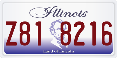 IL license plate Z818216