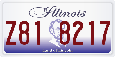 IL license plate Z818217