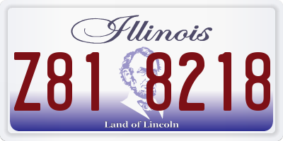 IL license plate Z818218