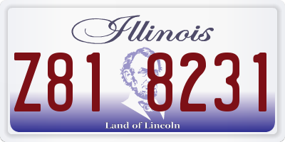 IL license plate Z818231
