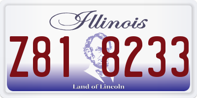 IL license plate Z818233
