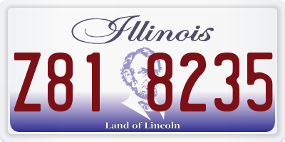 IL license plate Z818235