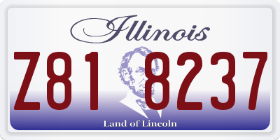 IL license plate Z818237
