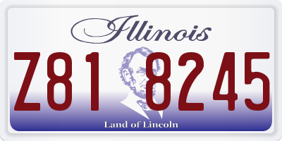 IL license plate Z818245