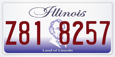 IL license plate Z818257