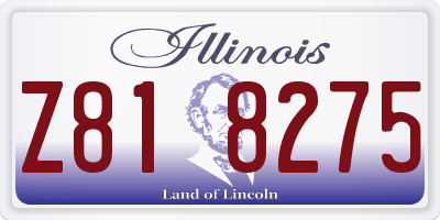 IL license plate Z818275