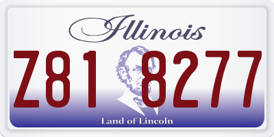 IL license plate Z818277