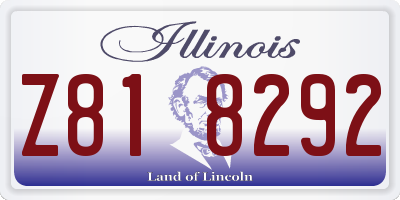 IL license plate Z818292
