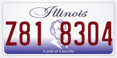 IL license plate Z818304