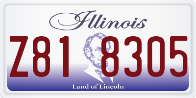 IL license plate Z818305