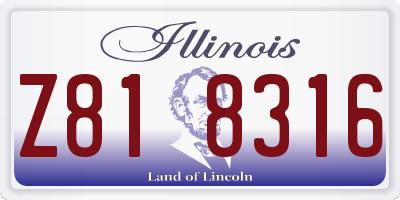 IL license plate Z818316