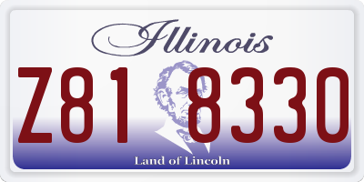 IL license plate Z818330