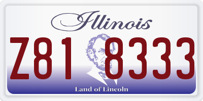 IL license plate Z818333
