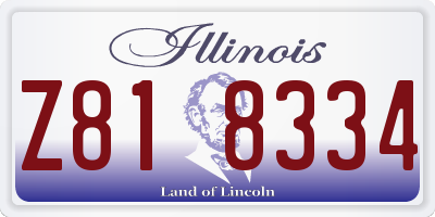IL license plate Z818334