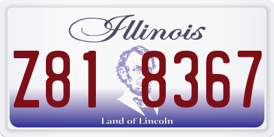 IL license plate Z818367