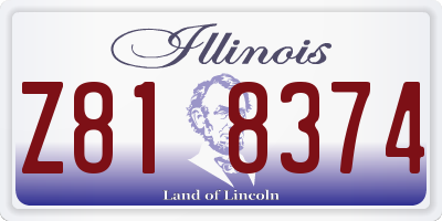 IL license plate Z818374