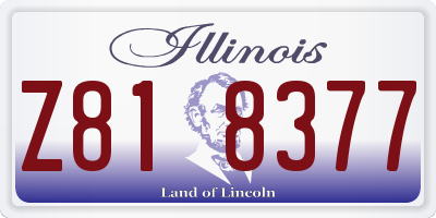 IL license plate Z818377