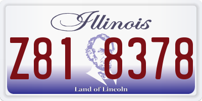 IL license plate Z818378
