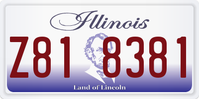 IL license plate Z818381