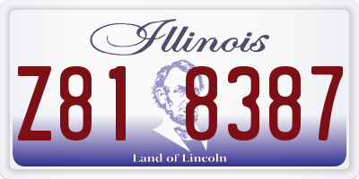 IL license plate Z818387