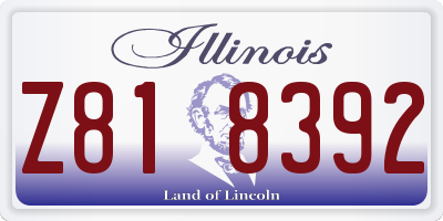 IL license plate Z818392