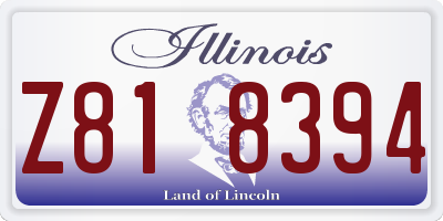 IL license plate Z818394