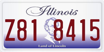 IL license plate Z818415