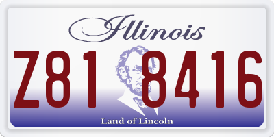 IL license plate Z818416