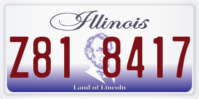IL license plate Z818417