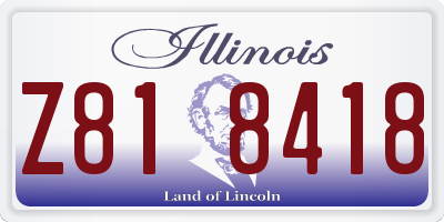 IL license plate Z818418
