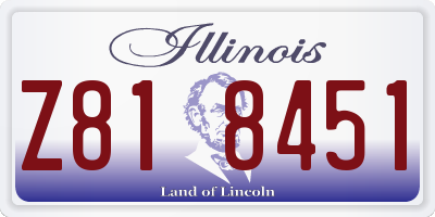 IL license plate Z818451