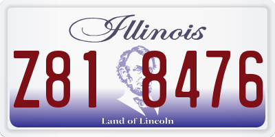IL license plate Z818476