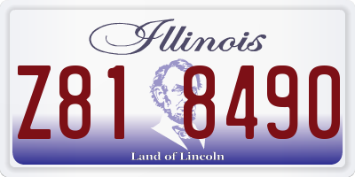IL license plate Z818490