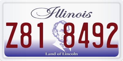 IL license plate Z818492