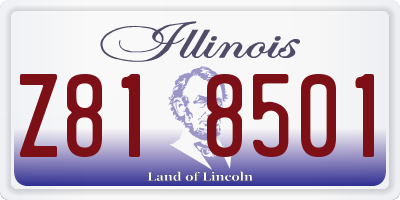 IL license plate Z818501