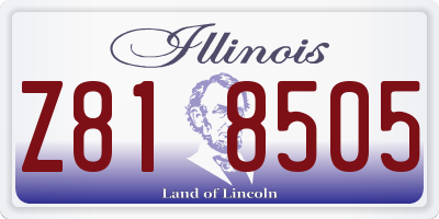 IL license plate Z818505