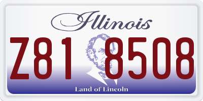 IL license plate Z818508