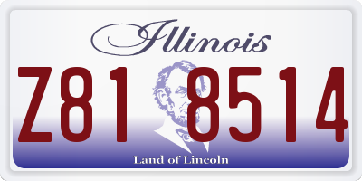 IL license plate Z818514
