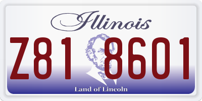IL license plate Z818601