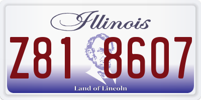IL license plate Z818607