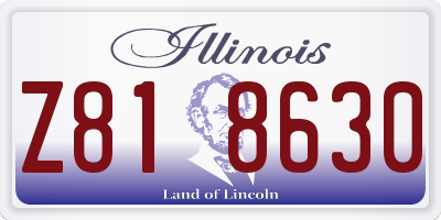 IL license plate Z818630
