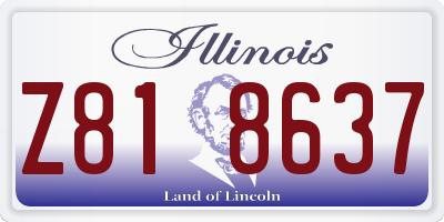 IL license plate Z818637