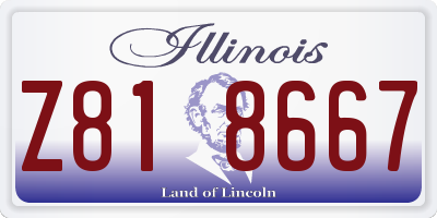 IL license plate Z818667