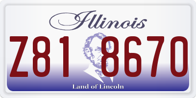 IL license plate Z818670