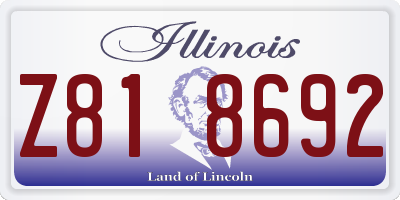 IL license plate Z818692