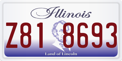 IL license plate Z818693