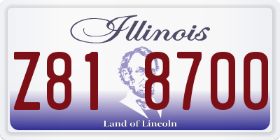 IL license plate Z818700