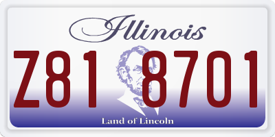 IL license plate Z818701